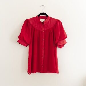 MAEVE by Anthopologie Red Blouse